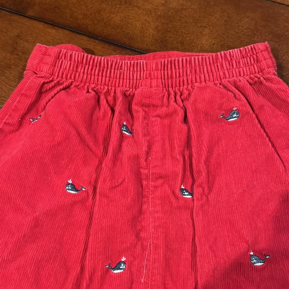 Gymboree Whale Watching (2003 line) Red Embroidered Corduroy Skirt Size 4